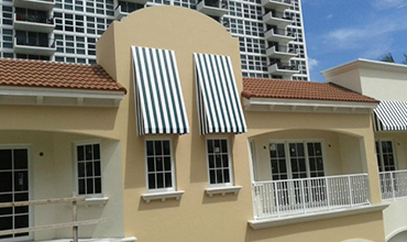 Residential Awning Canopies Stripe Green and White